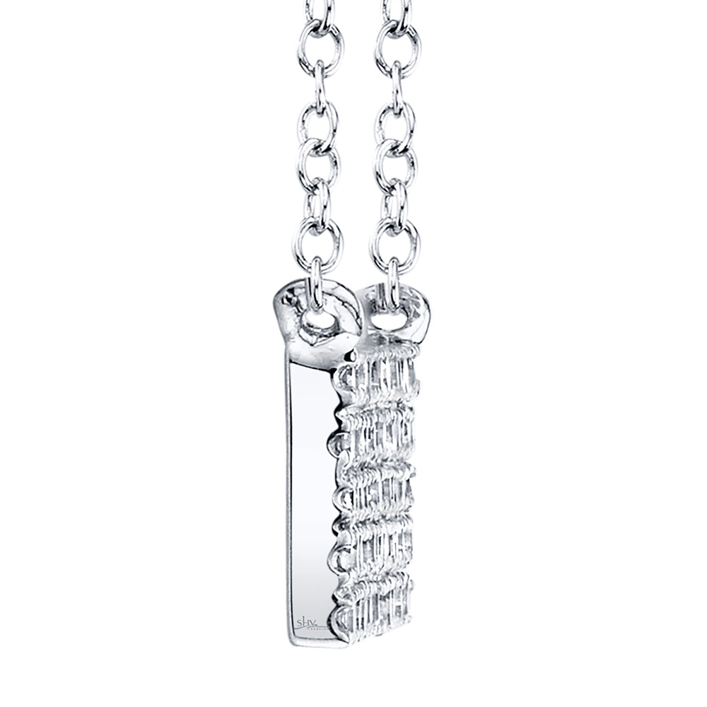 0.25Ct 14K W/G Diamond Pave Necklace