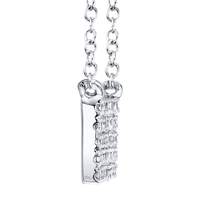 0.25Ct 14K W/G Diamond Pave Necklace
