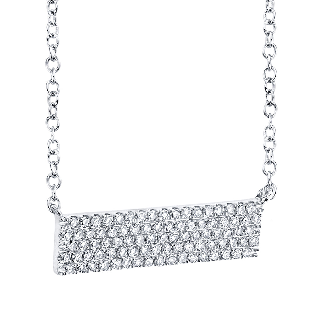 0.25Ct 14K W/G Diamond Pave Necklace