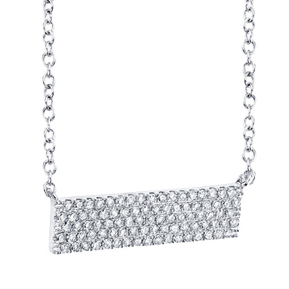 0.25Ct 14K W/G Diamond Pave Necklace