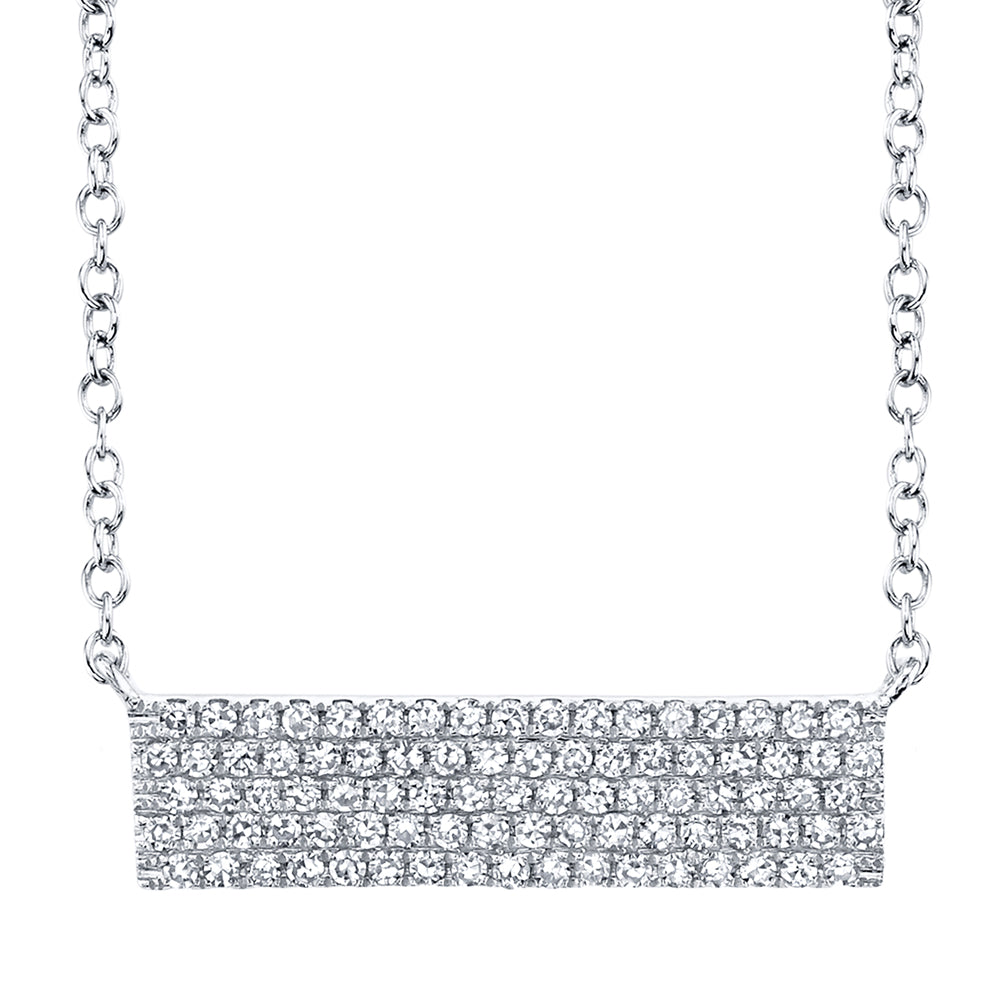 0.25Ct 14K W/G Diamond Pave Necklace