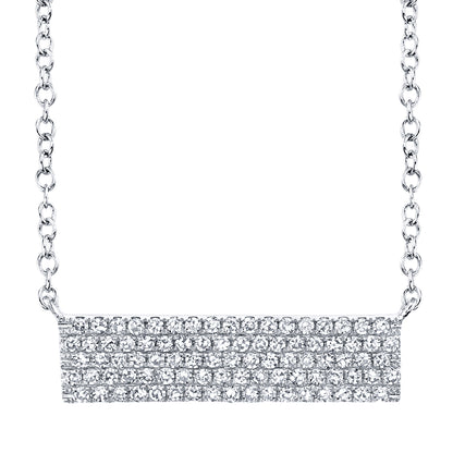 0.25Ct 14K W/G Diamond Pave Necklace