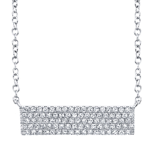 0.25Ct 14K W/G Diamond Pave Necklace