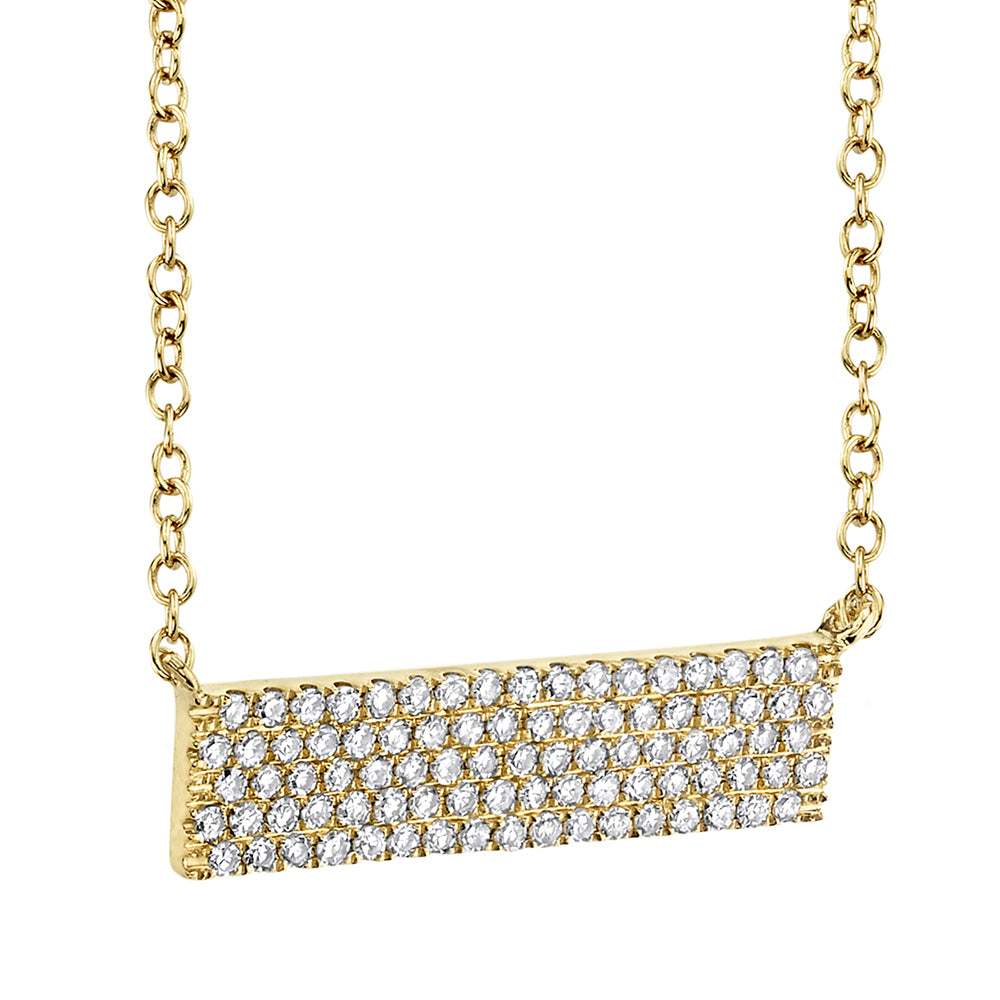 0.25Ct 14K Y/G Diamond Pave Necklace