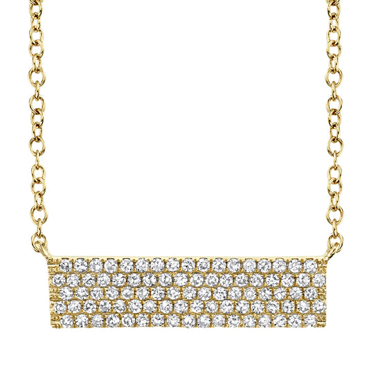 0.25Ct 14K Y/G Diamond Pave Necklace