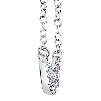 0.11Ct 14K W/G Diamond Pave Crescent Necklace