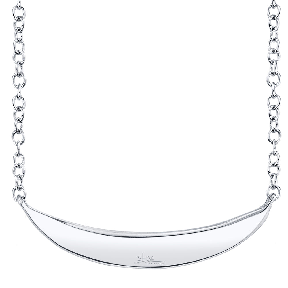 0.11Ct 14K W/G Diamond Pave Crescent Necklace