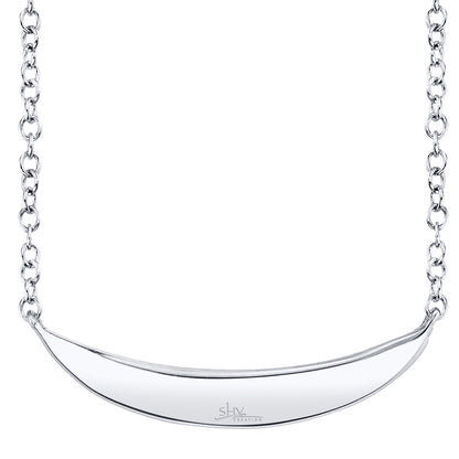 0.11Ct 14K W/G Diamond Pave Crescent Necklace