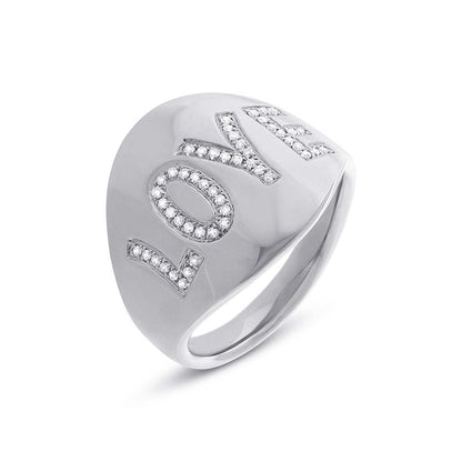 0.14Ct 14K W/G Diamond "Love" Ring