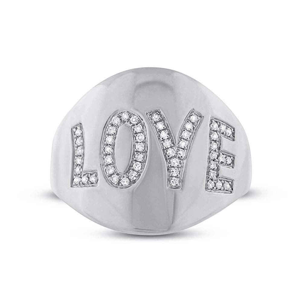 0.14Ct 14K W/G Diamond "Love" Ring