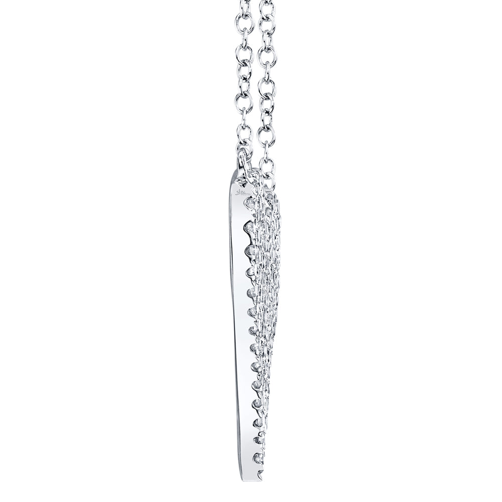 0.21Ct 14K W/G Diamond Pave Heart Necklace
