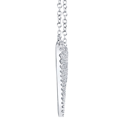 0.21Ct 14K W/G Diamond Pave Heart Necklace