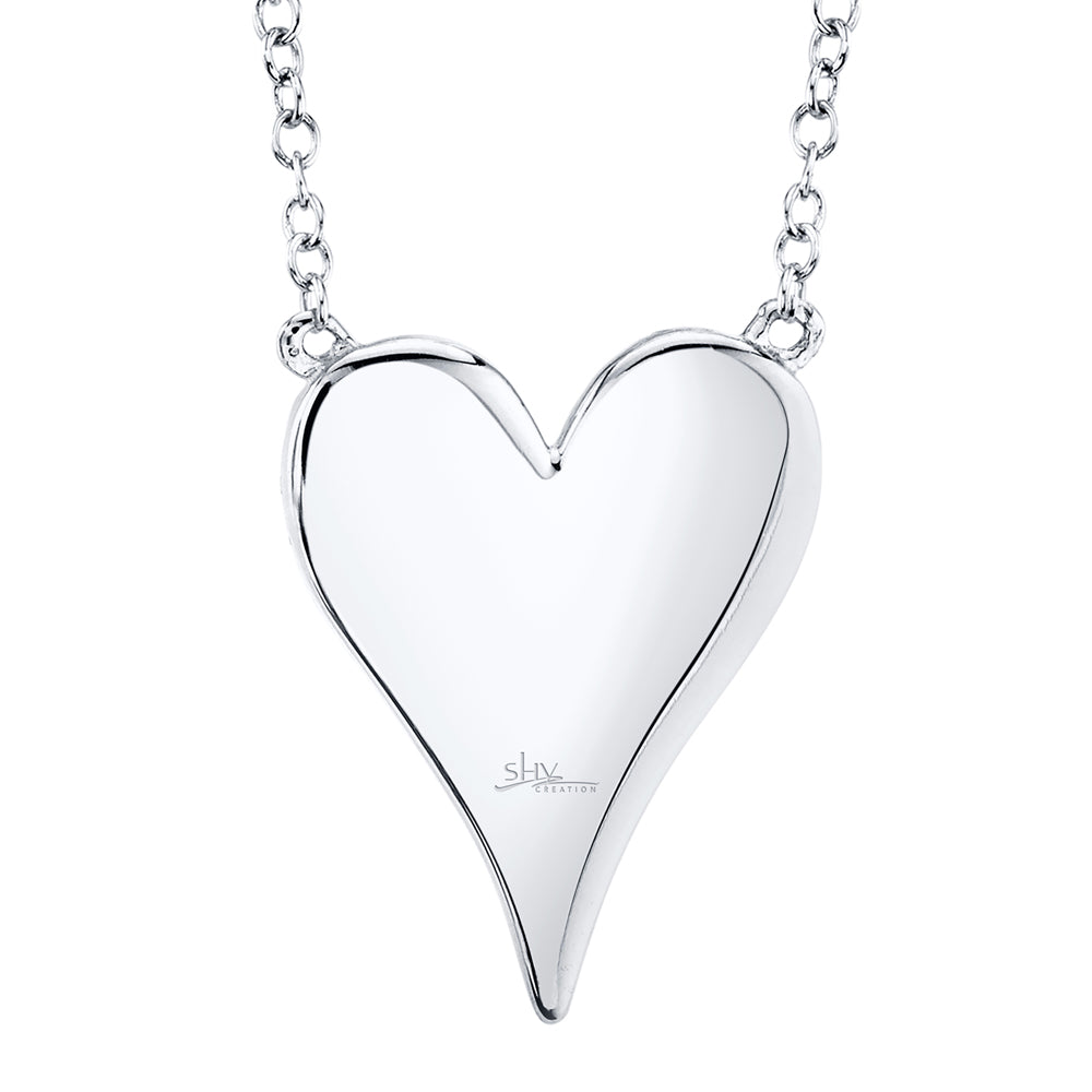 0.21Ct 14K W/G Diamond Pave Heart Necklace