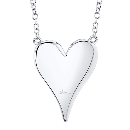0.21Ct 14K W/G Diamond Pave Heart Necklace