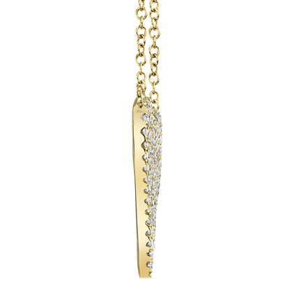 0.21Ct 14K Y/G Diamond Pave Heart Necklace