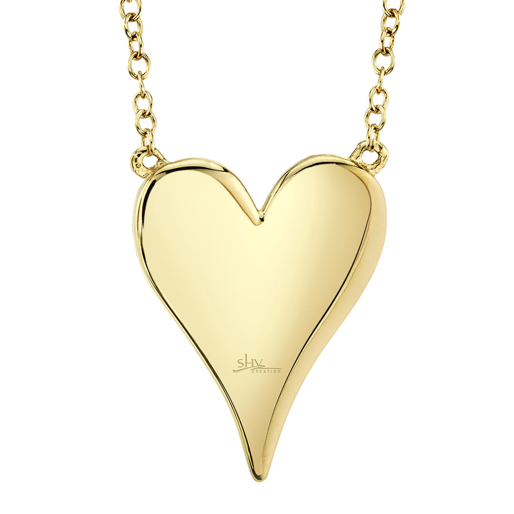 0.21Ct 14K Y/G Diamond Pave Heart Necklace