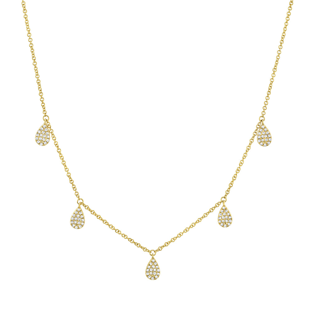 0.27Ct 14K Y/G Diamond Pave Necklace