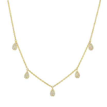 0.27Ct 14K Y/G Diamond Pave Necklace