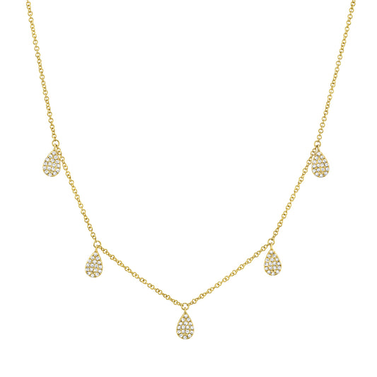 0.27Ct 14K Y/G Diamond Pave Necklace
