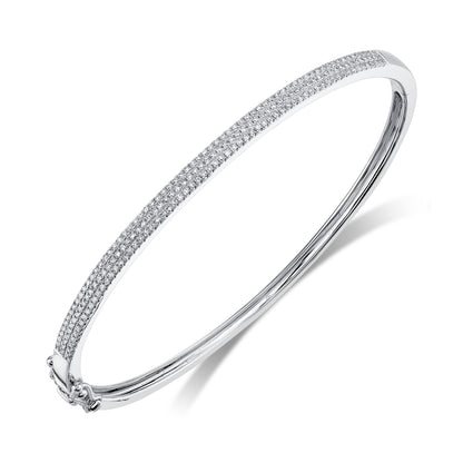 0.52Ct 14K W/G Diamond Pave Bangle