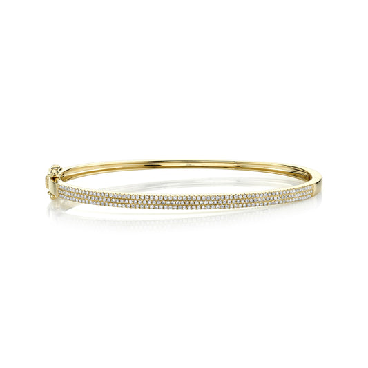 0.52Ct 14K Y/G Diamond Pave Bangle