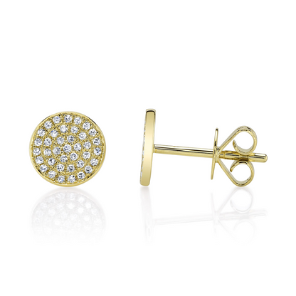 0.17Ct 14K Y/G Diamond Pave Stud Earring