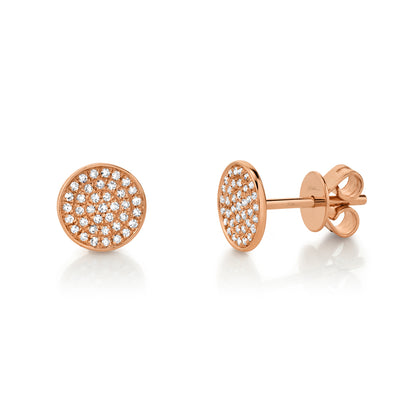 0.17Ct 14K R/G Diamond Pave Stud Earring