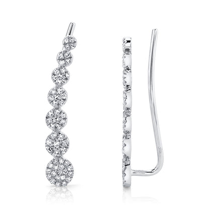 0.25Ct 14K W/G Diamond Ear Crawler Earring
