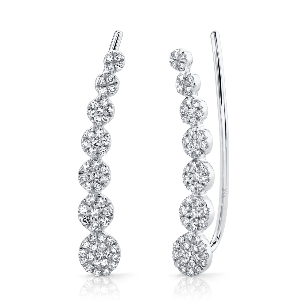 0.25Ct 14K W/G Diamond Ear Crawler Earring