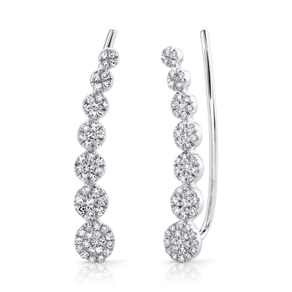 0.25Ct 14K W/G Diamond Ear Crawler Earring