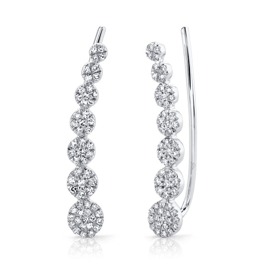 0.25Ct 14K W/G Diamond Ear Crawler Earring