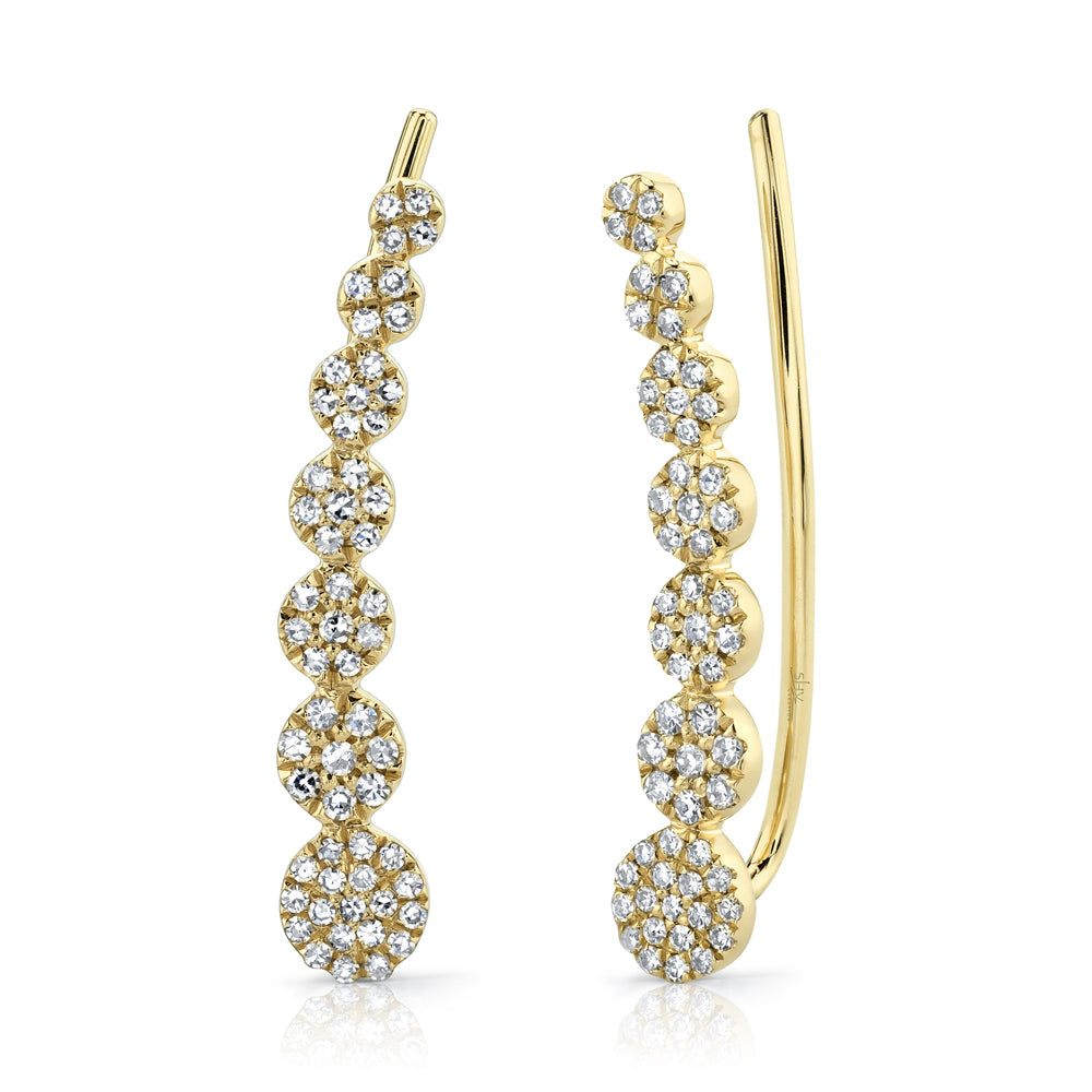 0.25Ct 14K Y/G Diamond Ear Crawler Earring