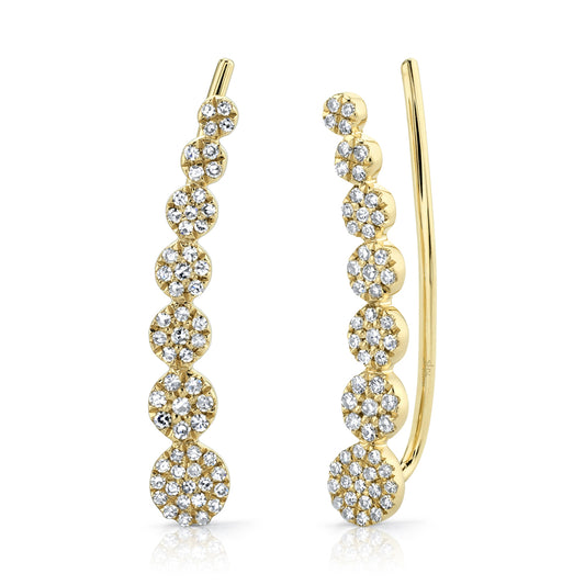 0.25Ct 14K Y/G Diamond Ear Crawler Earring