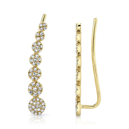 0.25Ct 14K Y/G Diamond Ear Crawler Earring