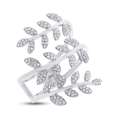 0.34Ct 14K W/G Diamond Leaf Ring