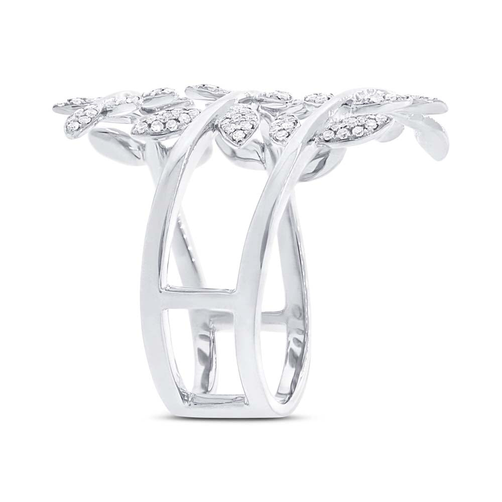 0.34Ct 14K W/G Diamond Leaf Ring