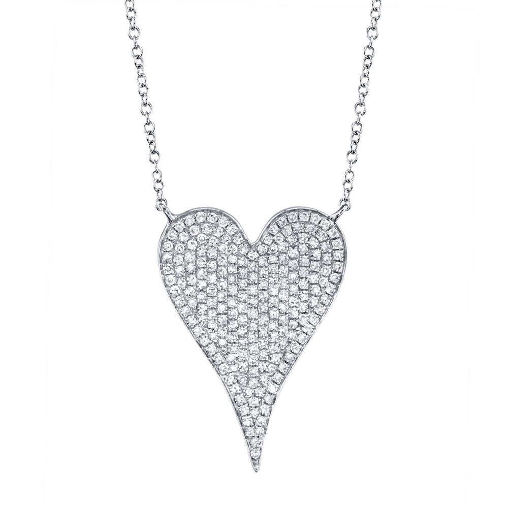 0.43Ct 14K W/G Diamond Heart Necklace
