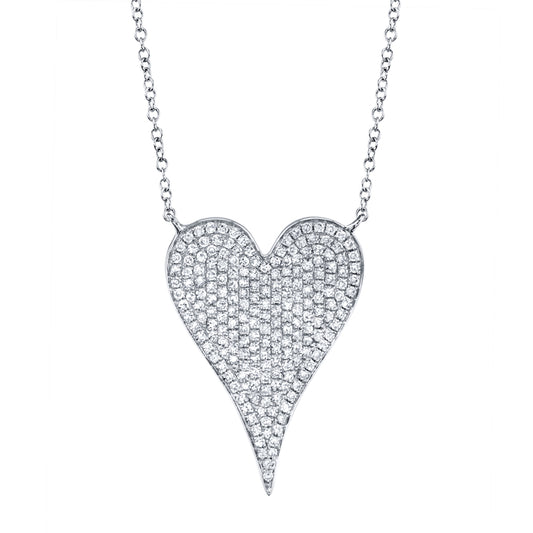 0.43Ct 14K W/G Diamond Heart Necklace