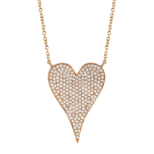 0.43Ct 14K R/G Diamond Heart Necklace