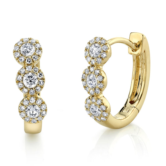 0.37Ct 14K Y/G Diamond Huggie Earring