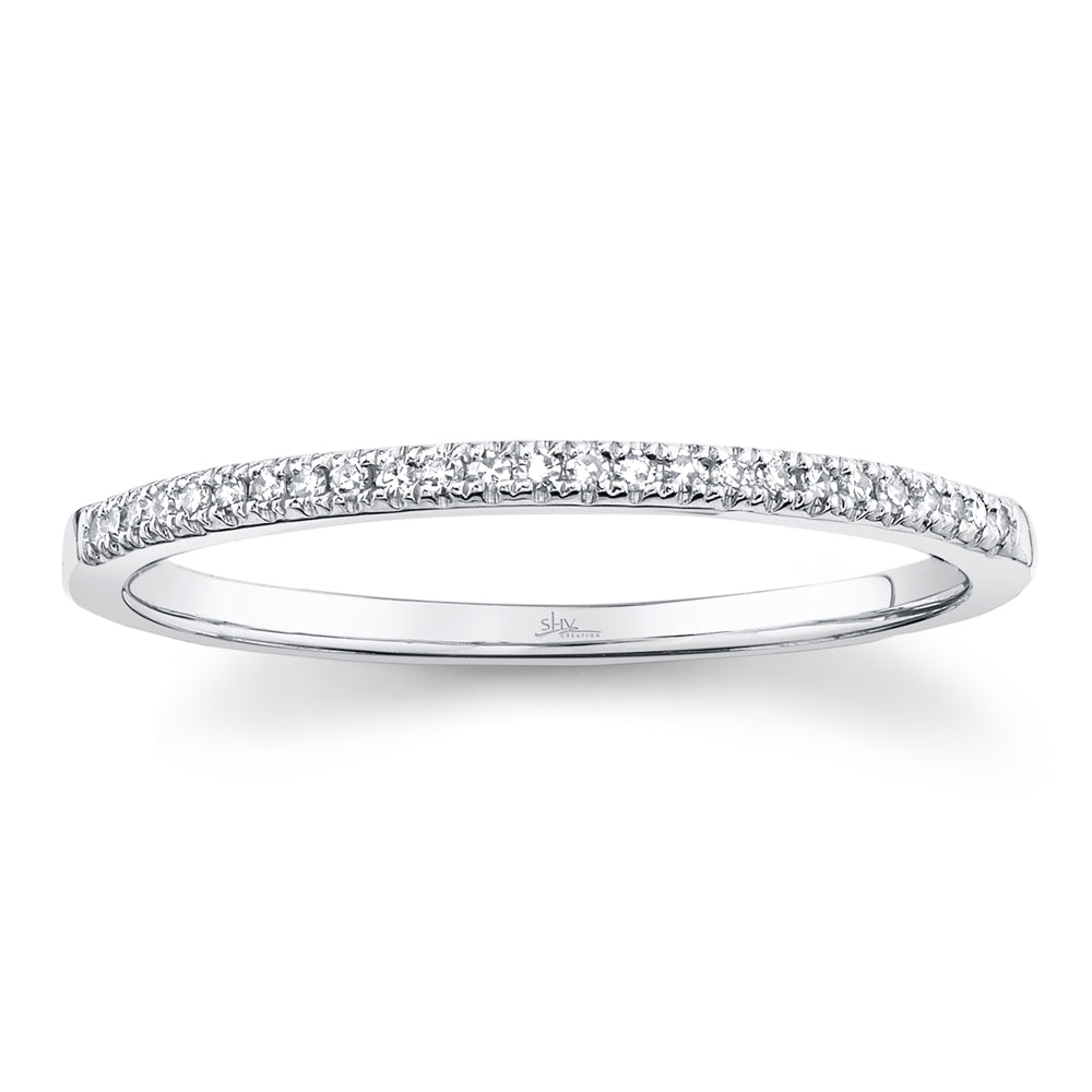 0.08Ct 14K W/G Diamond Lady's Band