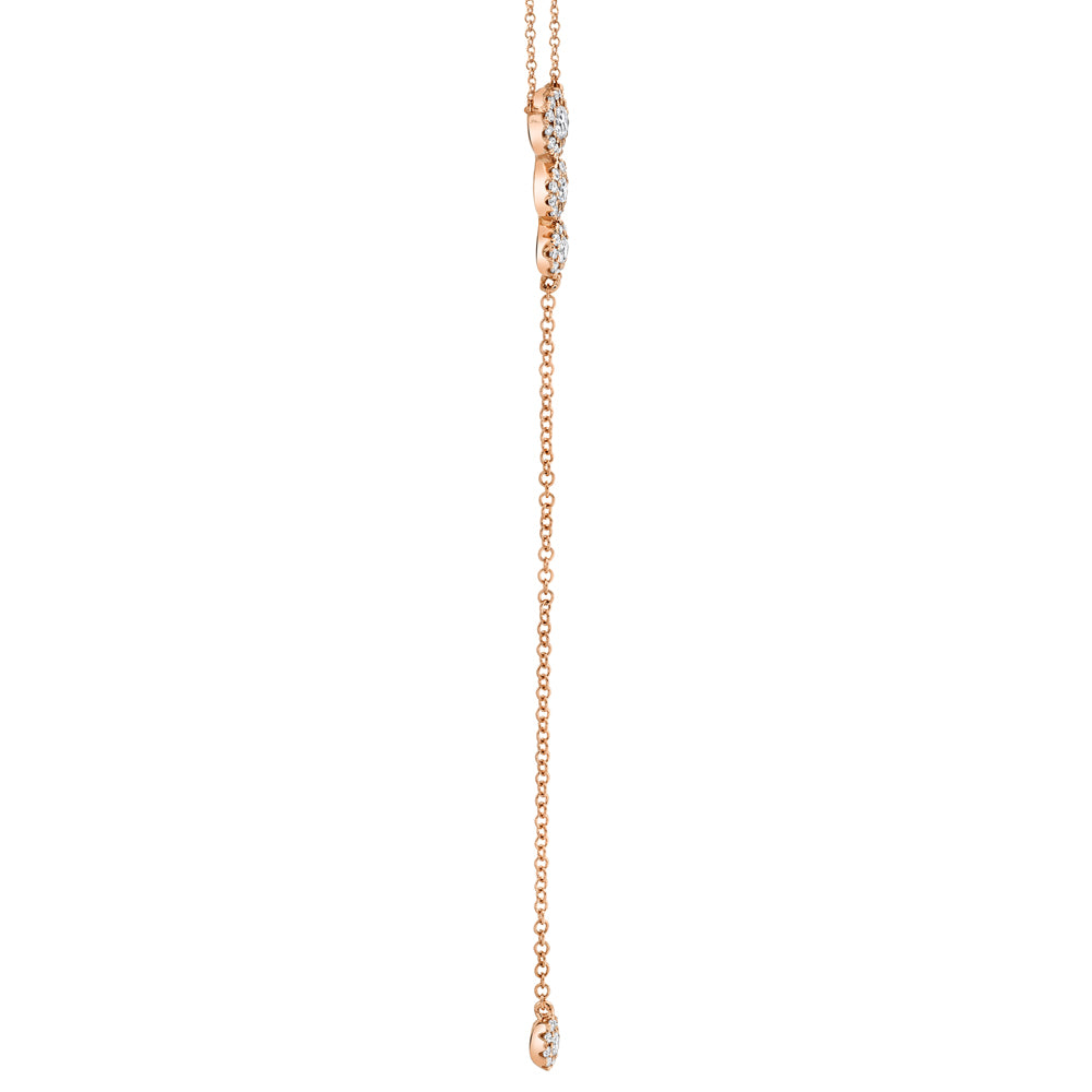 0.29Ct 14K R/G Diamond Lariat Necklace