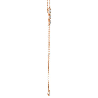 0.29Ct 14K R/G Diamond Lariat Necklace