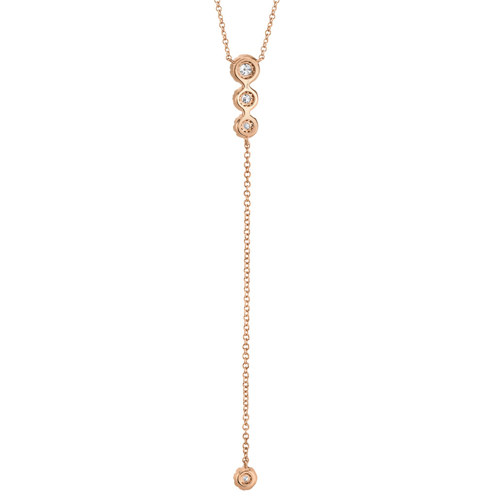 0.29Ct 14K R/G Diamond Lariat Necklace