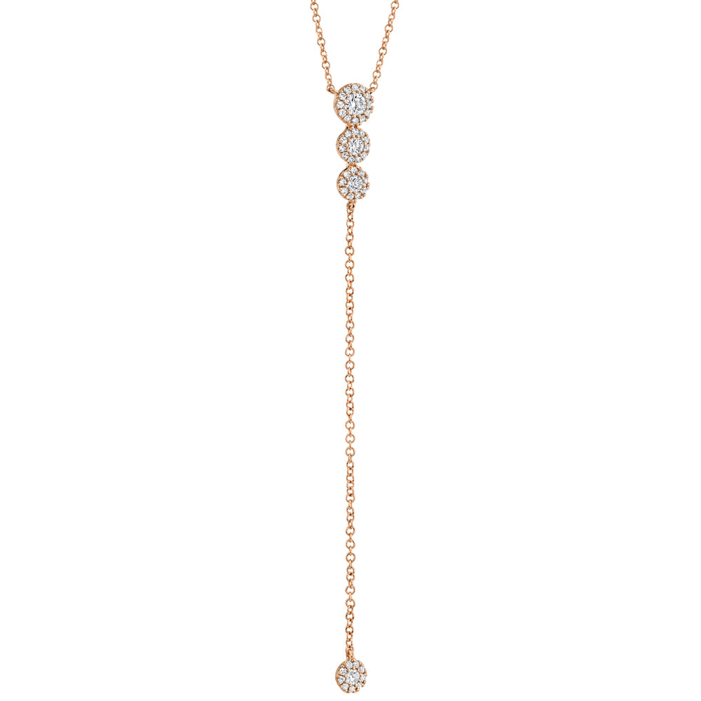 0.29Ct 14K R/G Diamond Lariat Necklace