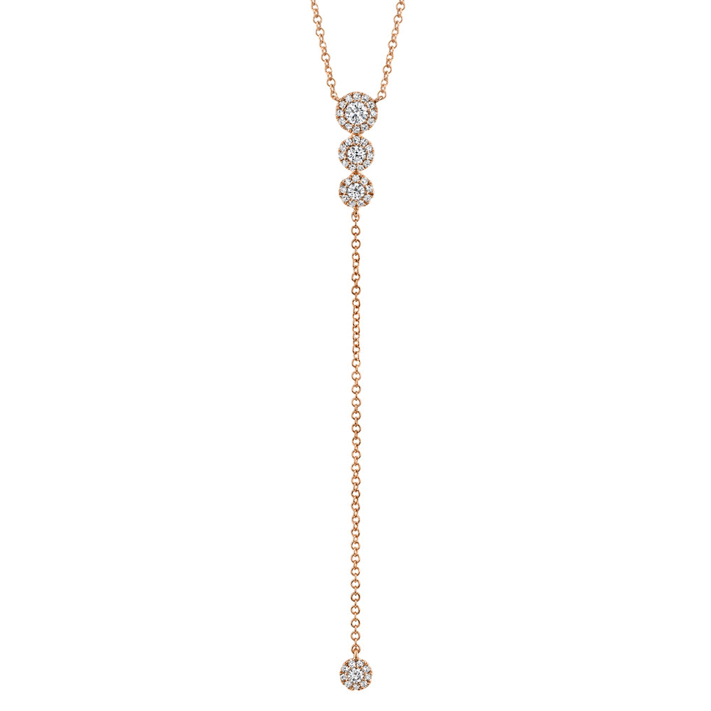 0.29Ct 14K R/G Diamond Lariat Necklace
