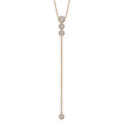 0.29Ct 14K R/G Diamond Lariat Necklace