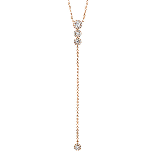0.29Ct 14K R/G Diamond Lariat Necklace