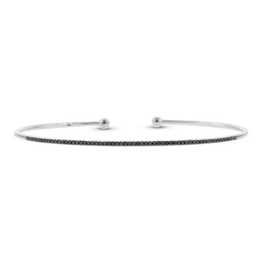 0.17Ct 14K W/G Black Diamond Bangle