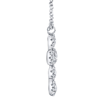 0.25Ct 14K W/G Diamond Cross Necklace